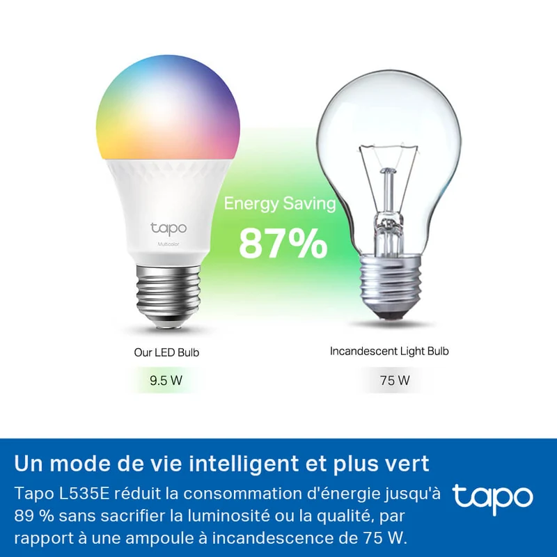 Ampoule Led Connectée E27 Multicolore 1055 Lumens - Tapo L535E