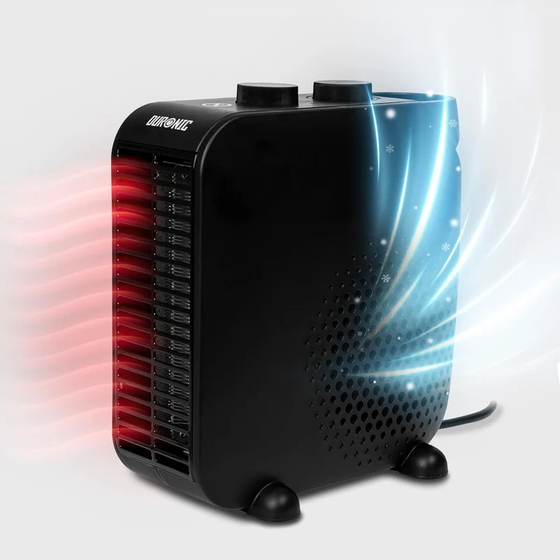 Duronic HV21 Radiateur soufflant électrique de 2000W | 2 Réglages de Puissance | Position verticale ou horizontale | Ventilateur d'air frais en été | Taille compacte