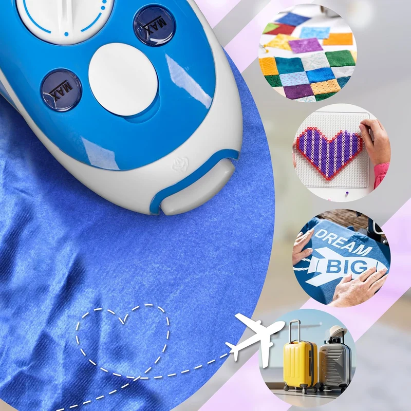 Duronic SI2 BE Fer à Repasser à Vapeur de Voyage 375W Léger et Compact 762g Semelle antiadhésive Réservoir de 50 ml avec Brosse et Pochette de Transport
