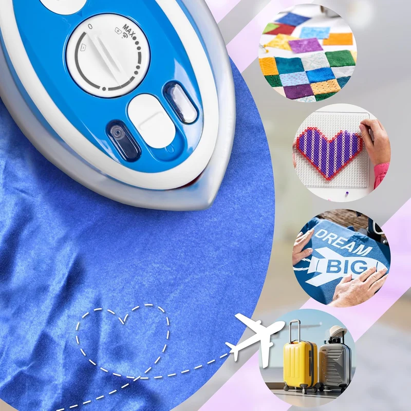 Duronic SI3 BE Fer à repasser à vapeur de voyage 400W Léger et compact 495g Idéal pour les déplacements Convient pour crafts et patchworks Accessoires inclus