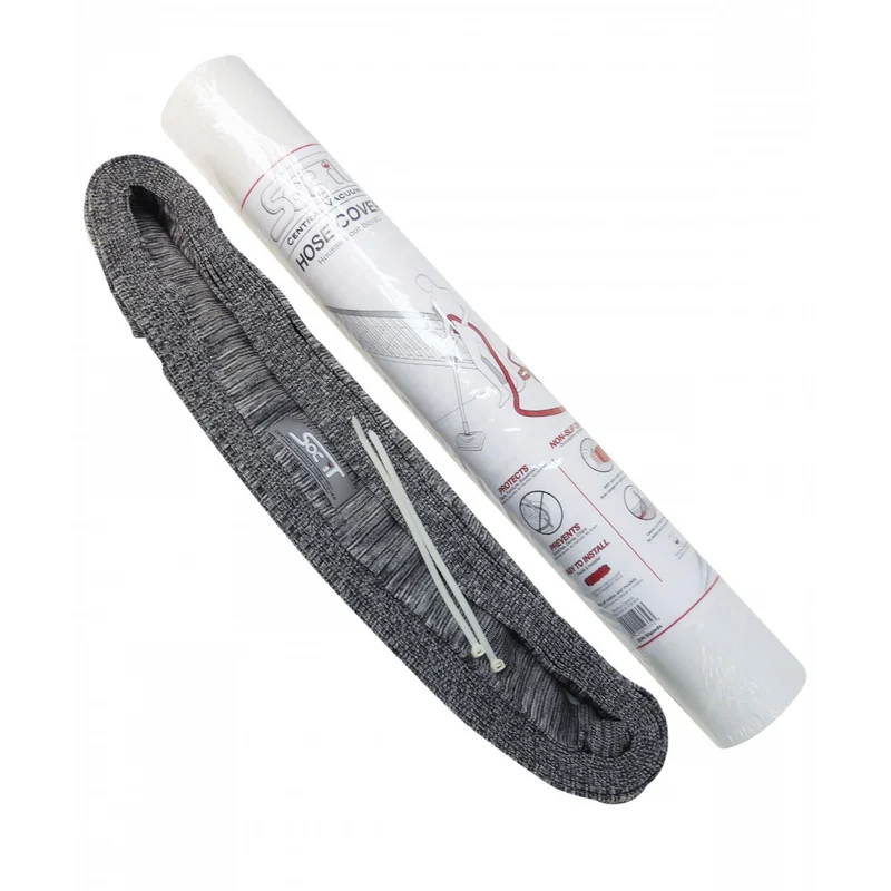 Cover for 50' (15 m) Hose of Central Vacuum Cleaner - Padded - with Tube - Grey