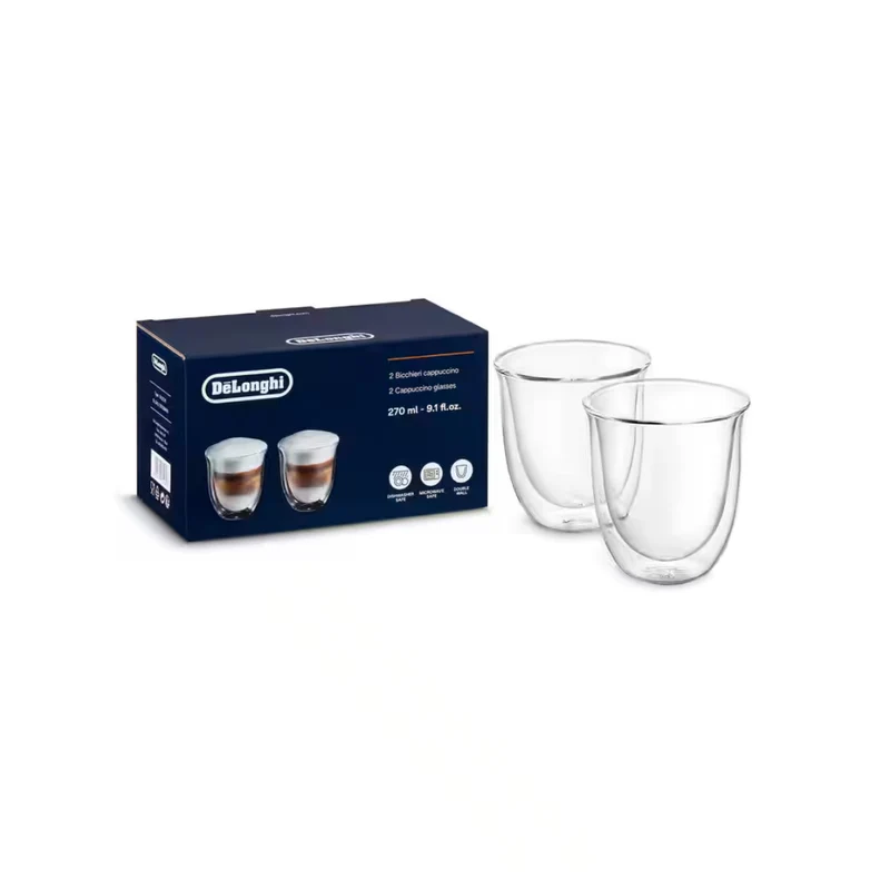 9oz Cappuccino Double Wall Thermal Glasses - Set of 2