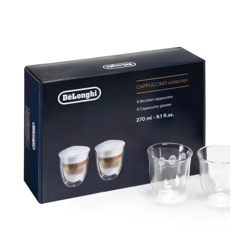 Cappuccino Collection, Set of 6, 9oz Double Wall Thermal Glasses