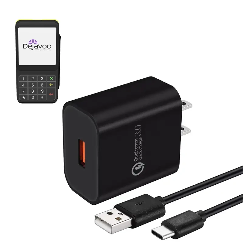 Chargeur mural et câble USB-C pour terminal de point de vente Dejavoo P17