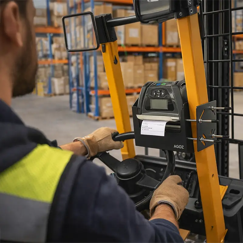 Support métallique de fixation pour chariot élévateur pour imprimante Zebra ZQ630 | Agoz