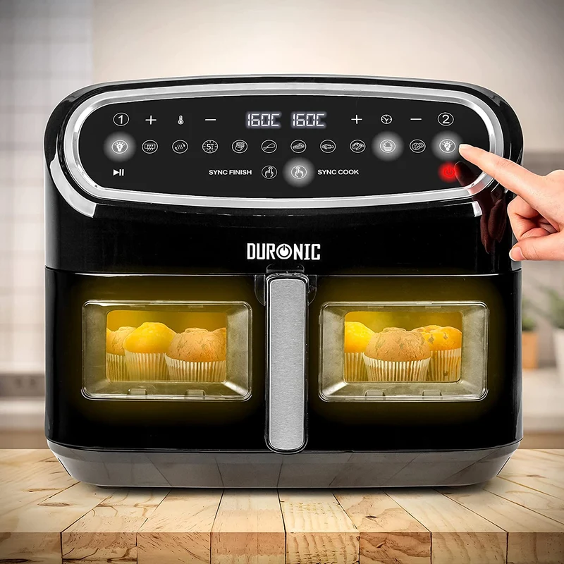 Duronic AFD1 BK Grand Panier de Cuisson de 10 Litres pour Friteuse à air AF24 de Duronic Tiroir de Cuisson A utiliser avec la Fonction Sync Cook Compatible uniquement avec AF24 et AF34 de Duronic