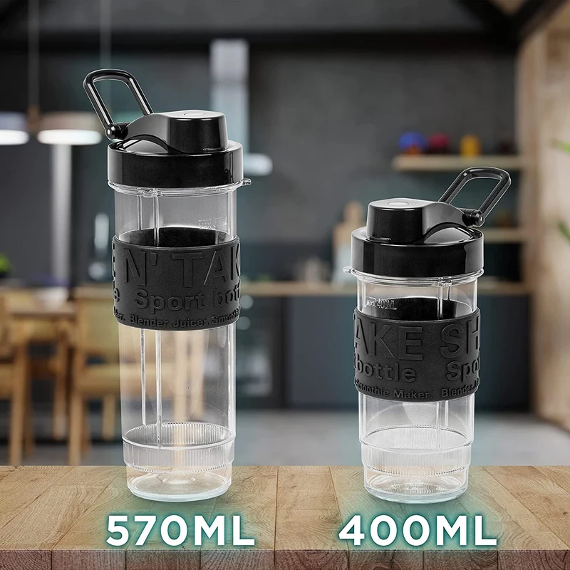 Duronic BL520 Mini Blender 500W | 570 et 400 ml | Sans BPA | Pour Smoothies Shakes protéinés Nourriture pour bébé Jus de fruits ou légumes Milkshakes Cocktails Sauces Purées