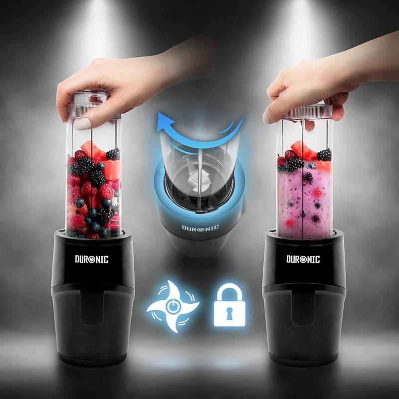 Duronic BL510 Mini Blender 500W | 570 ml | Sans BPA | Pour Smoothies Shakes protéinés Nourriture pour bébé Jus de fruits ou légumes Milkshakes Cocktails Sauces Purées
