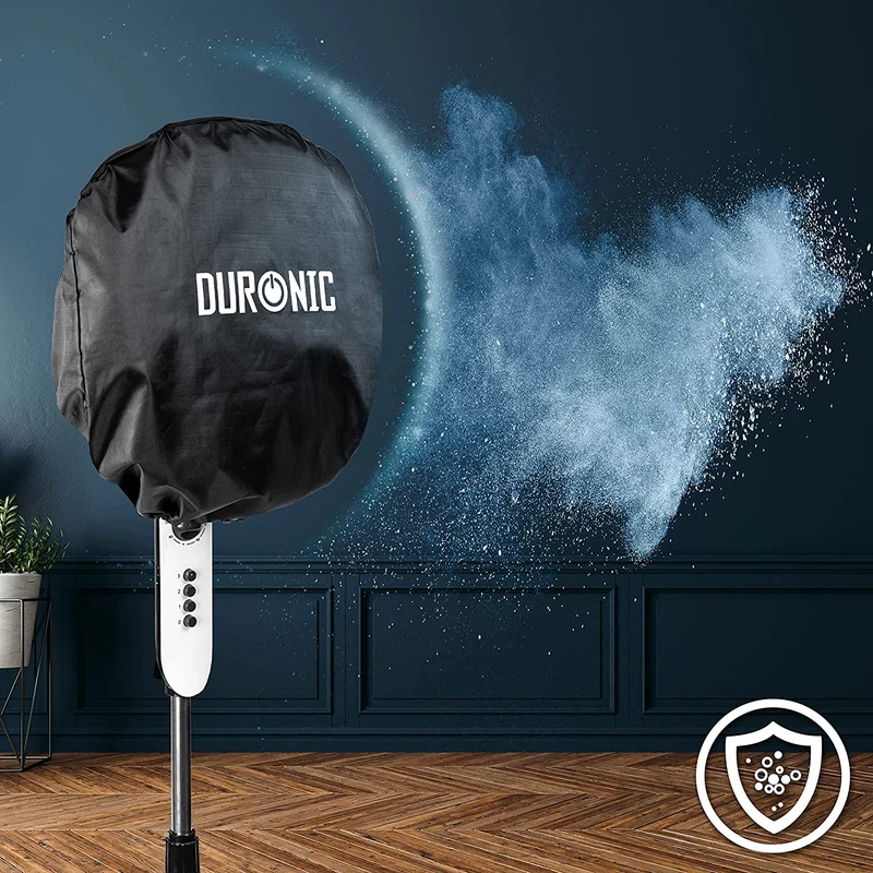Duronic FN12/16 FANCOVER Housse pour Ventilateurs sur pieds, Ventilateurs de Bureau | Housse anti-poussière | Facile à nettoyer | 12" et 16" pouces | Noir