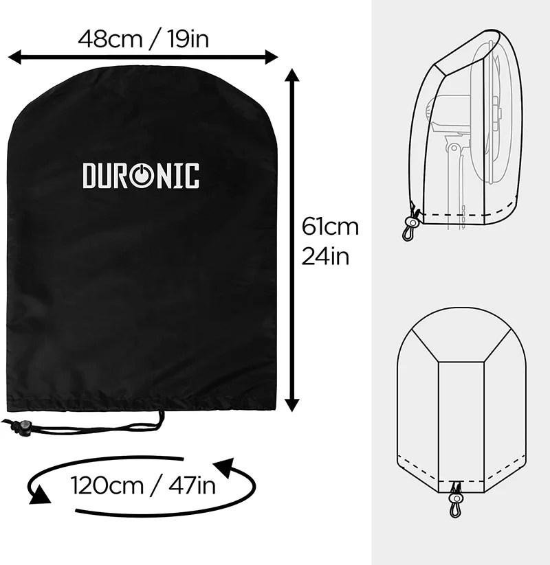 Duronic FN12/16 FANCOVER Housse pour Ventilateurs sur pieds, Ventilateurs de Bureau | Housse anti-poussière | Facile à nettoyer | 12" et 16" pouces | Noir