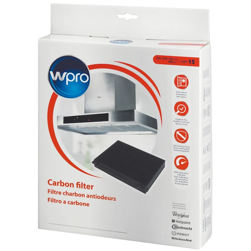 WPRO - filtre à charbon 225x210mm - Type 15