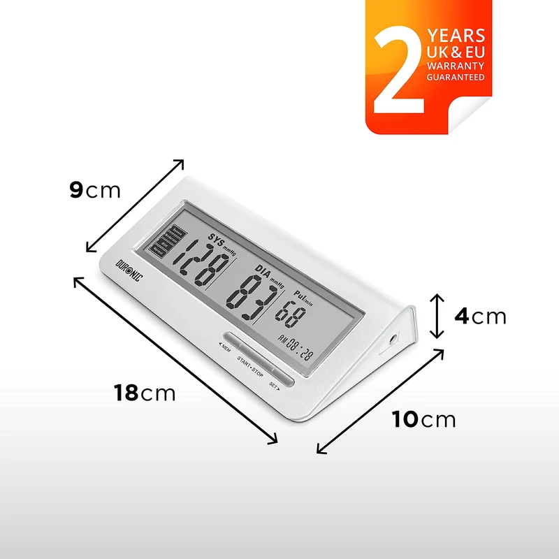 Duronic BPM400 Tensiomètre électronique pour bras avec brassard ajustable 22-42 cm - Mesure automatique de la tension artérielle - Certifié Médicalement - Large écran LCD