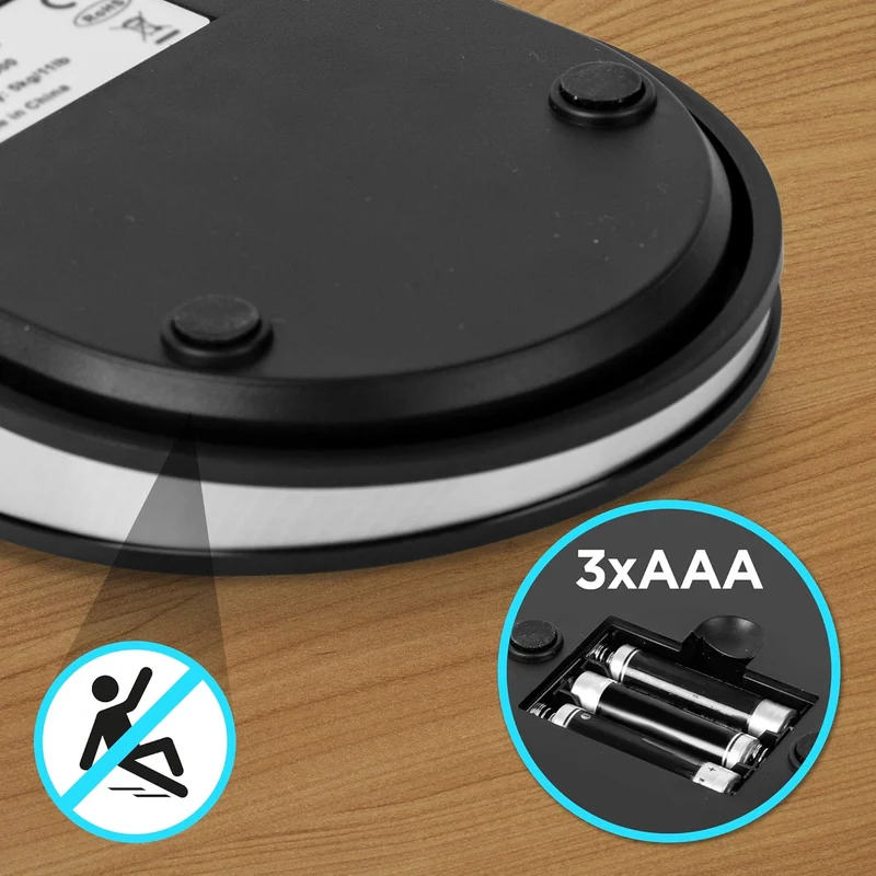 Duronic KS5000 Balance de cuisine Capacité de 5 kg Bol de 3 L inclus Large écran rétroéclairé Fonction d'ajout de poids Précision à 1 g Idéale pour la pâtisserie ou comme balance postale