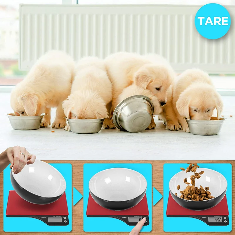 Duronic KS350 Balance de cuisine en verre rouge | Capacité de 5 kg | Affichage digital | 2 touches | Fonction d’ajout de poids | Précision à 1 g | Idéale pour la pâtisserie ou comme balance postale