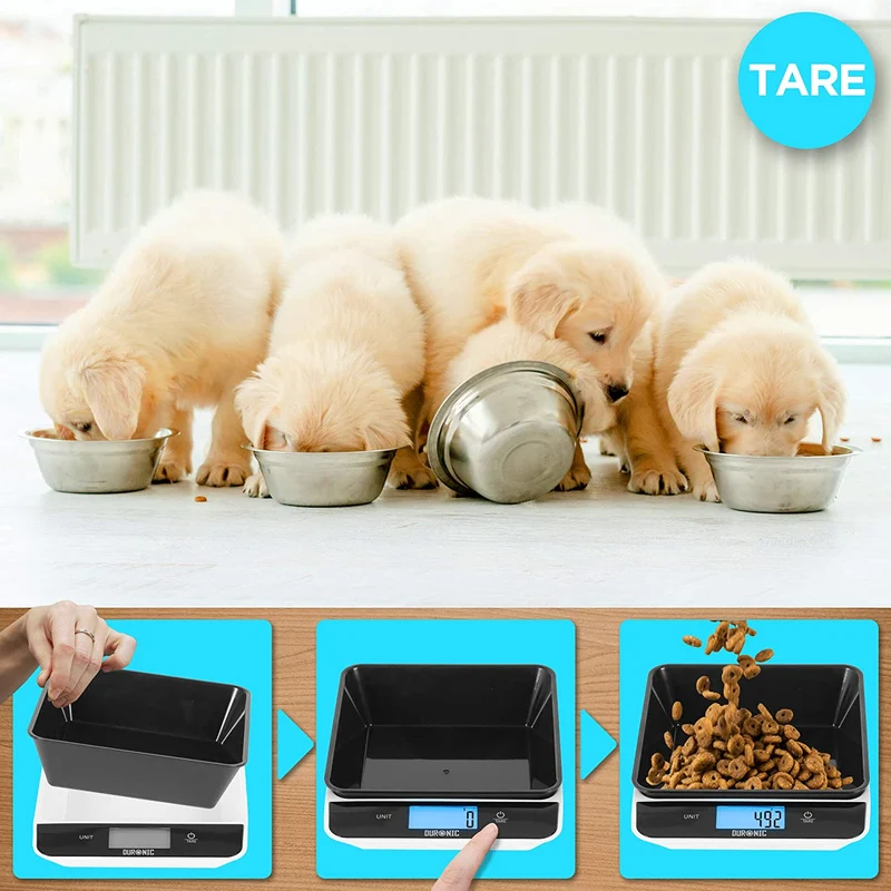Duronic KS100 BK Balance de cuisine noire | Capacité de 5kg | Bol de 1,2L inclus | Large écran rétroéclairé | Fonction d’ajout de poids | 4 capteurs précis | Idéale pour la pâtisserie ou comme balance postale