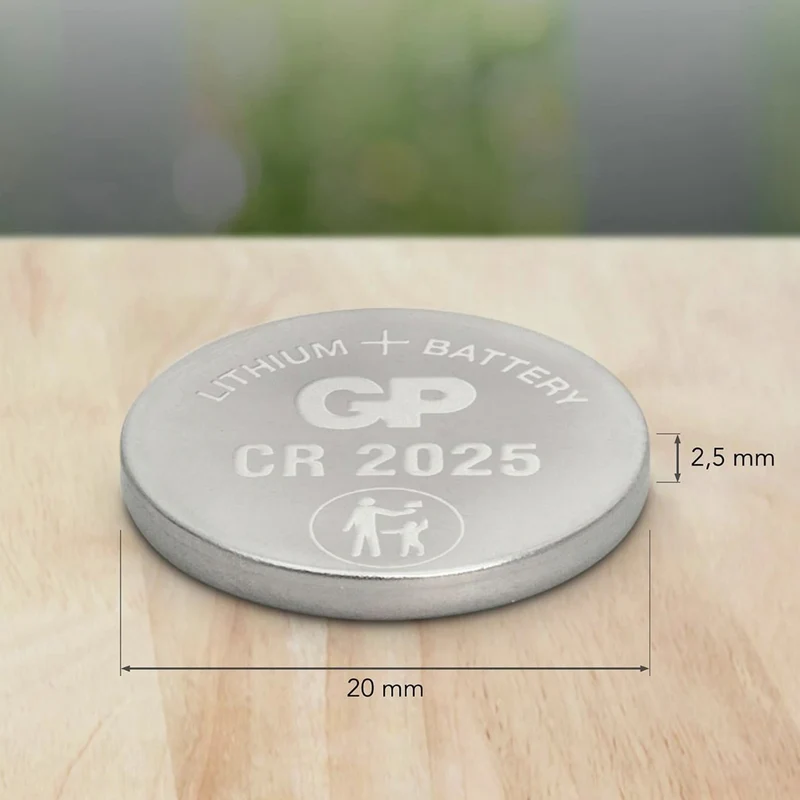 GP Lithium CR2025 - Multipack - 5 Pièces - 3 V - 160 mAh - Cellule bouton