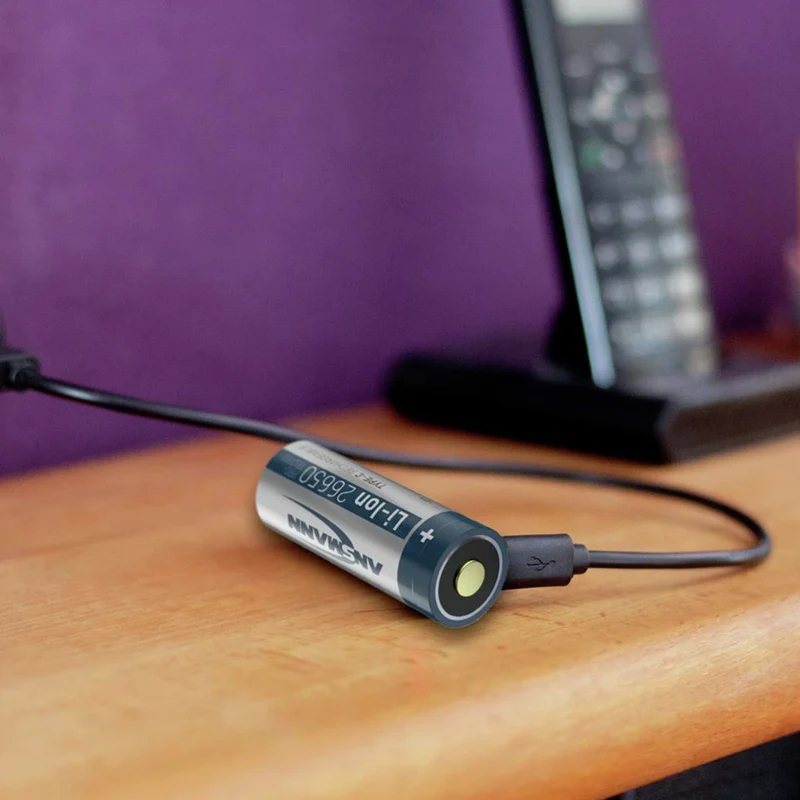 ANSMANN Li-Ion - USB-C 26650 - 3.6 V - 5100 mAh - Rechargeable Batterie
