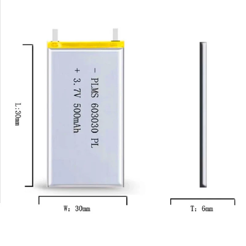 3.7V 500mAh lithium battery for MP3 MP4 GPS DVD recorder e-book camera