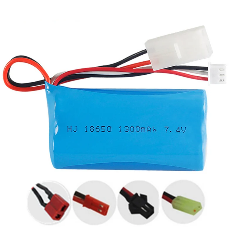 2 pieces 7.4V 1300mAh 18650 li-polymer battery for 2856 RC car
