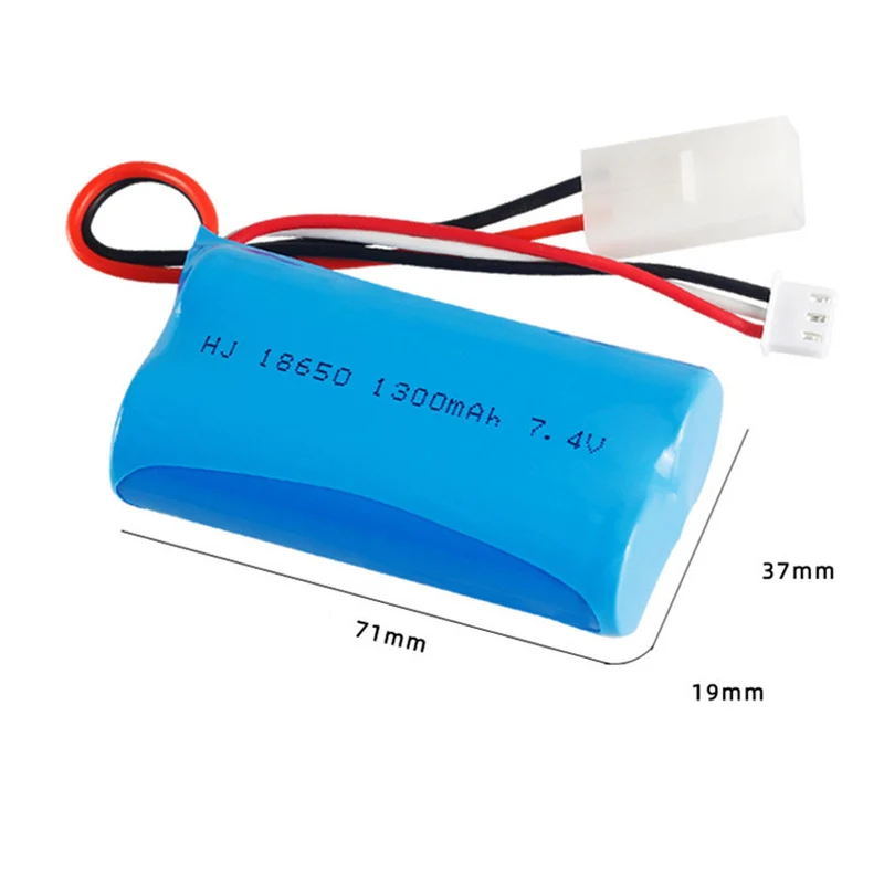 2 pieces 7.4V 1300mAh 18650 li-polymer battery for 2856 RC car