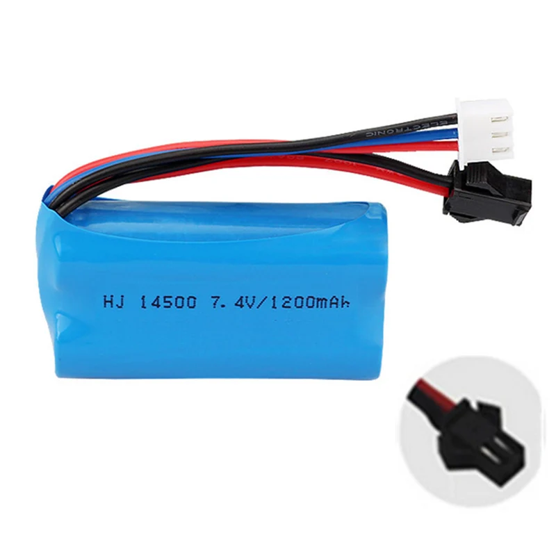 3 pieces 7.4V 1200mAh 14500 li-polymer battery for Electric Toys water bullet gun
