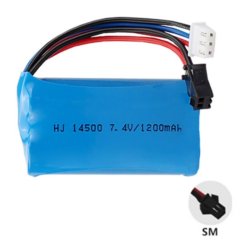3 pieces 7.4V 1200mAh 14500 li-polymer battery for Electric Toys water bullet gun