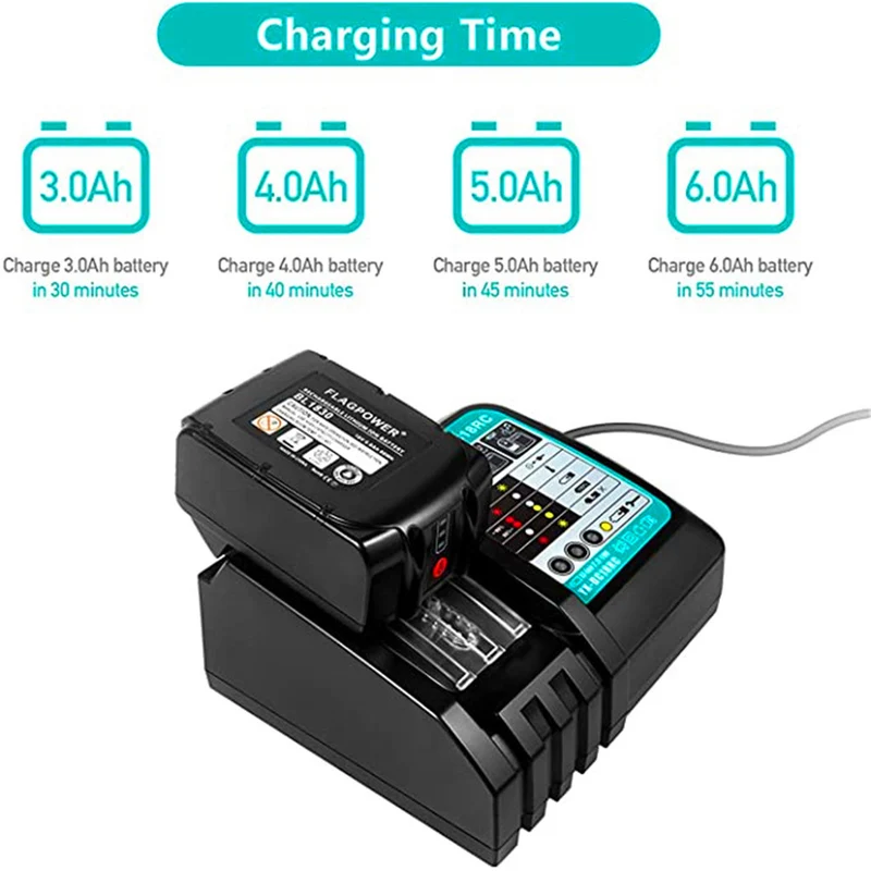 charger DC18RC quick charger with LED screen for 14.4 V and 18 V battery charger