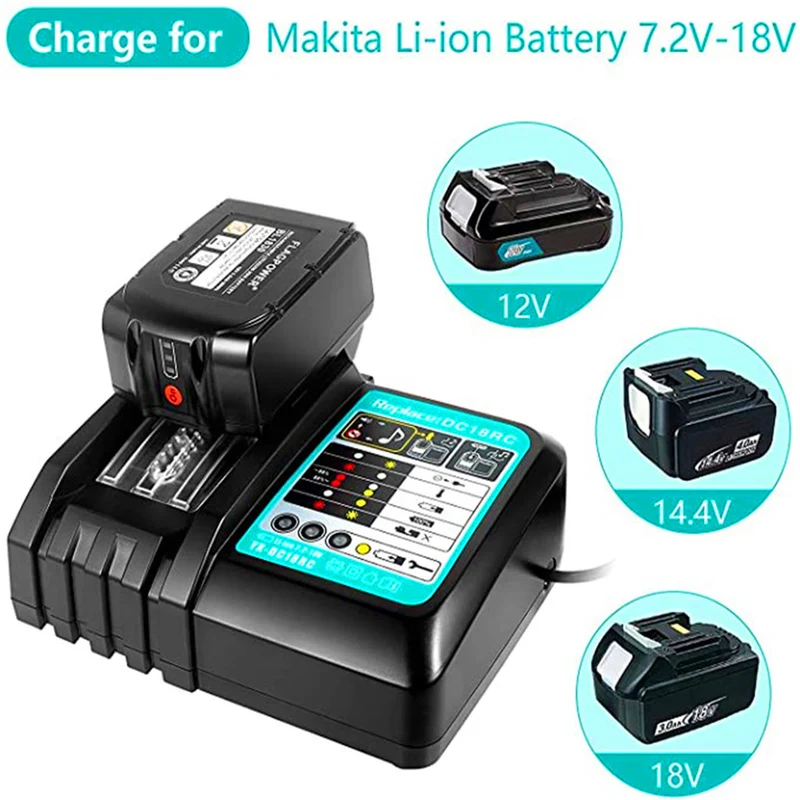 charger DC18RC quick charger with LED screen for 14.4 V and 18 V battery charger