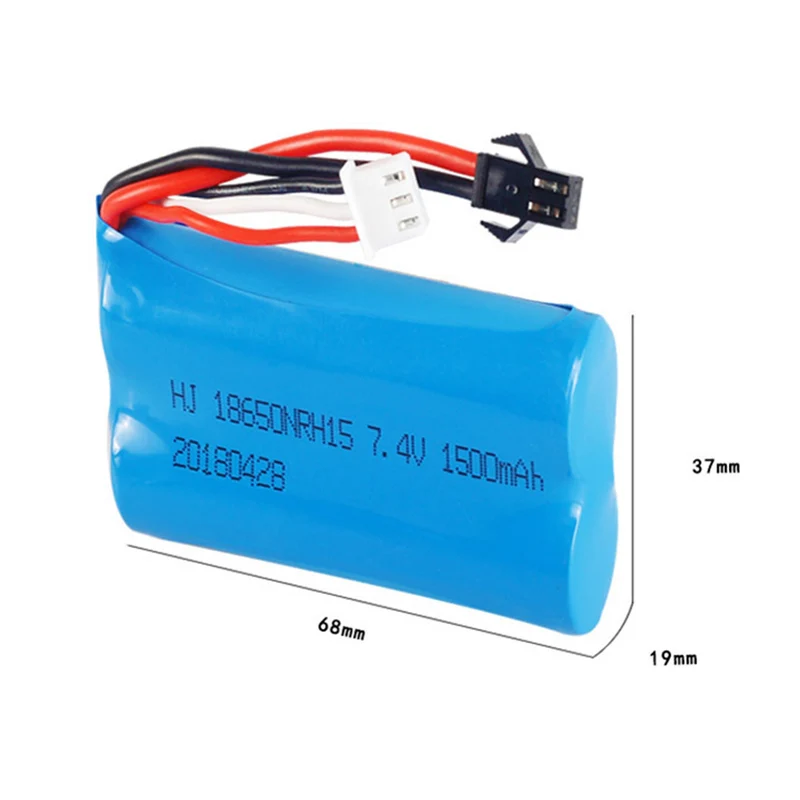 7.4V 1500mAh 18650 li-polymer battery for WPL MN99S U12A H101 H103 Rc Boats