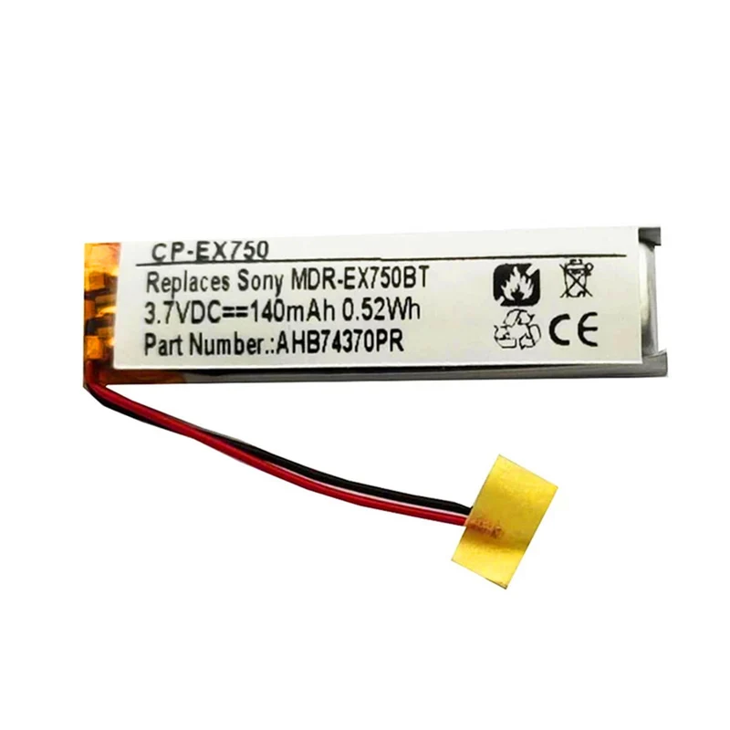 3.7V 140mAh battery suitable for Huawei AM61 Honor xSPORT AHB74370PO headset battery