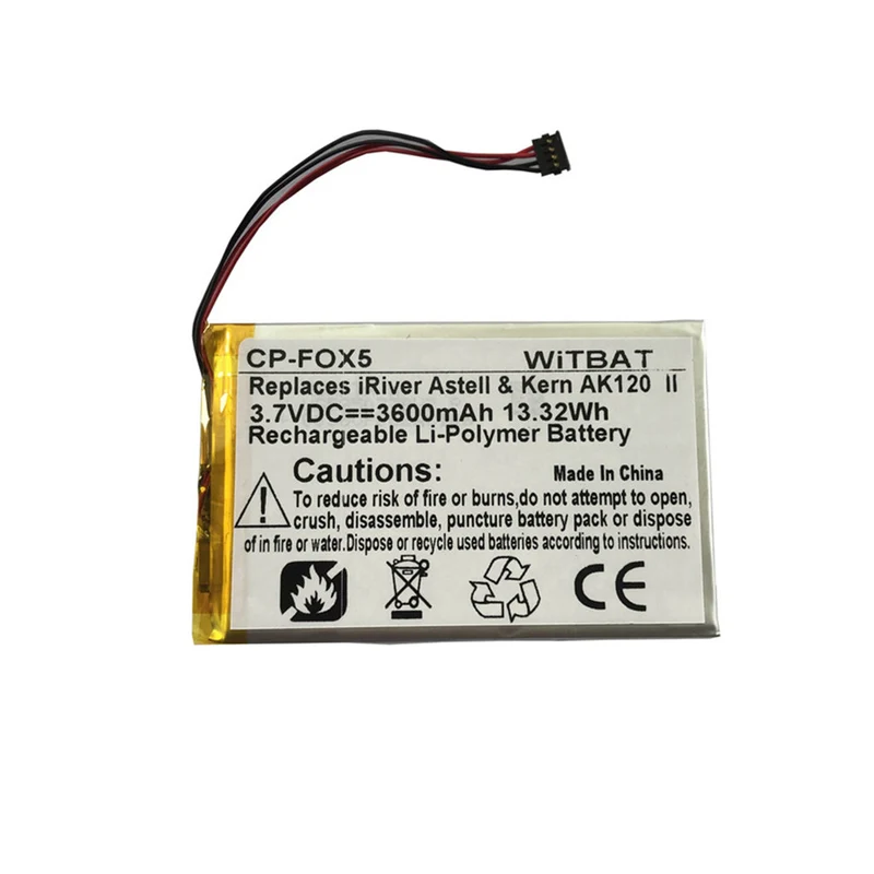 3600mah 3.7V Battery for FIIO X1 X3 X5 X7 Speaker Music Player