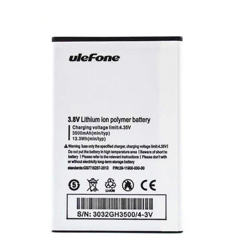 3500mAh Cell Phone Battery for Ulefone U008 Pro 4G 5.0 Inch MTK6737