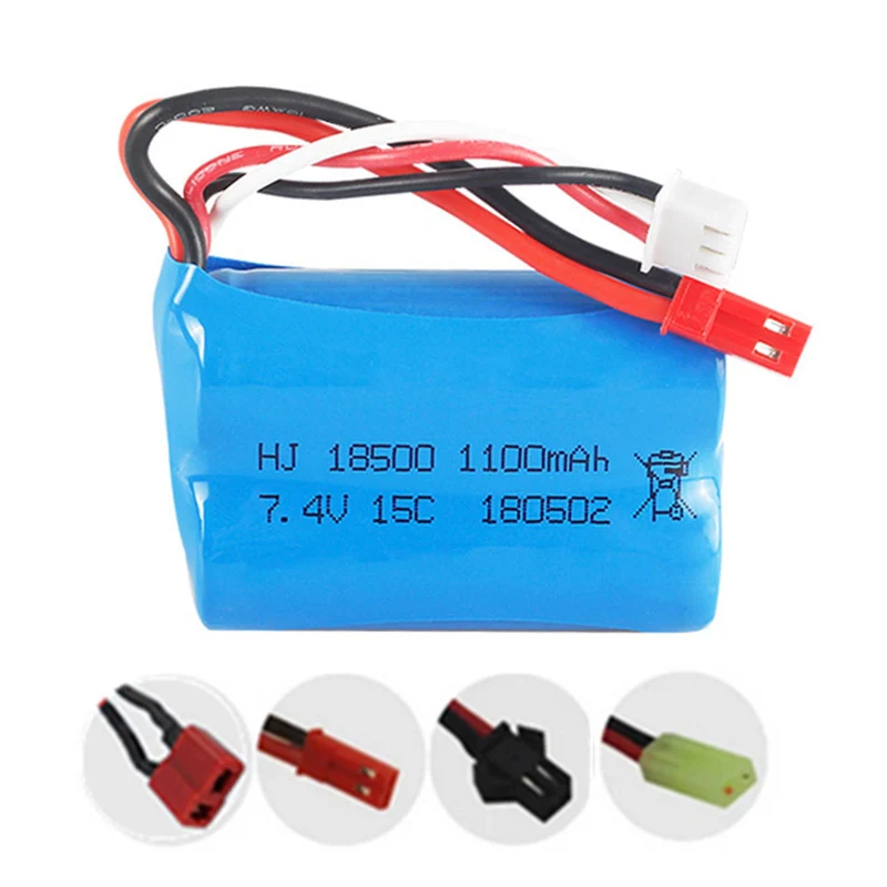 7.4V 1100mAh 18500 li-polymer battery for Huanqi827 823 871 FT007 RC boat speedboat