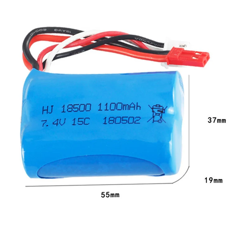 7.4V 1100mAh 18500 li-polymer battery for Huanqi827 823 871 FT007 RC boat speedboat