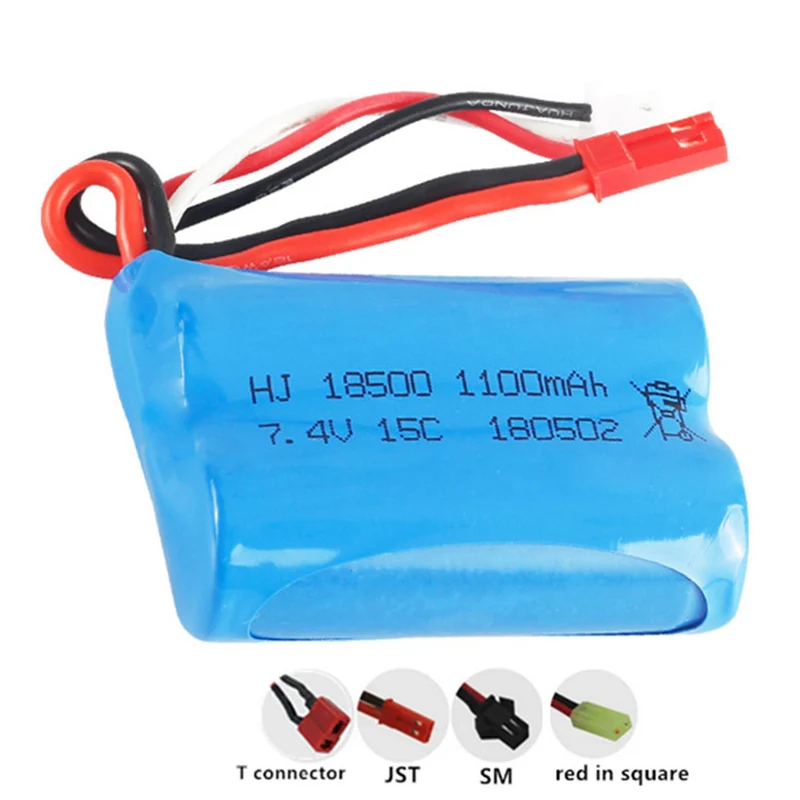 7.4V 1100mAh 18500 li-polymer battery for Huanqi827 823 871 FT007 RC boat speedboat