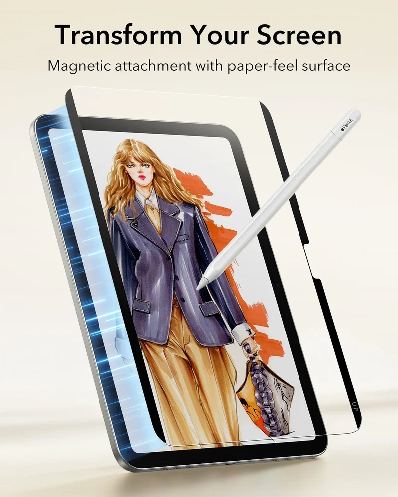 iPad Air 11" (M4) 2026 Bundle Flip Magnetic Case with Pencil Holder, Paper-Feel Magnetic & Armorite® Protection - Black