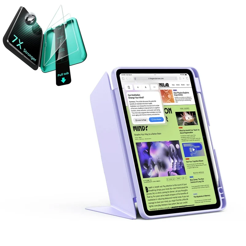 iPad Air 11" (M4) 2026 Bundle Flip Magnetic Case with Pencil Holder & Armorite® Protection - Light Purple