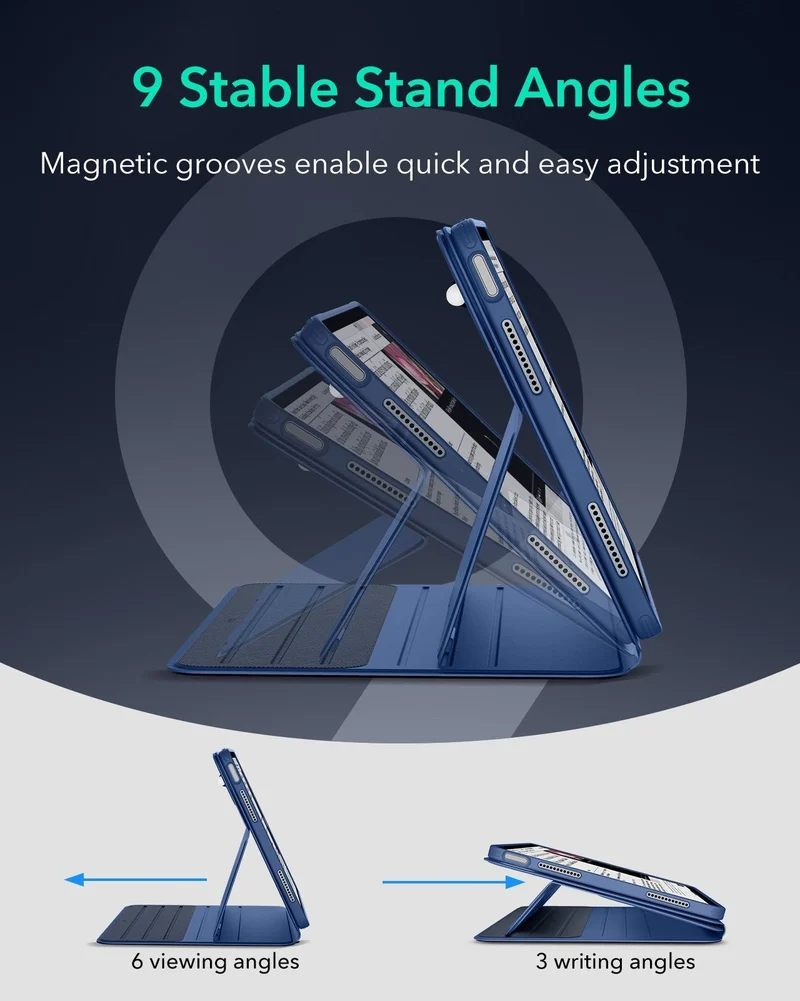 iPad Air 13" (M4) 2026 Bundle Shift Magnetic Case & Armorite® Paper-Feel Protection - Navy Blue