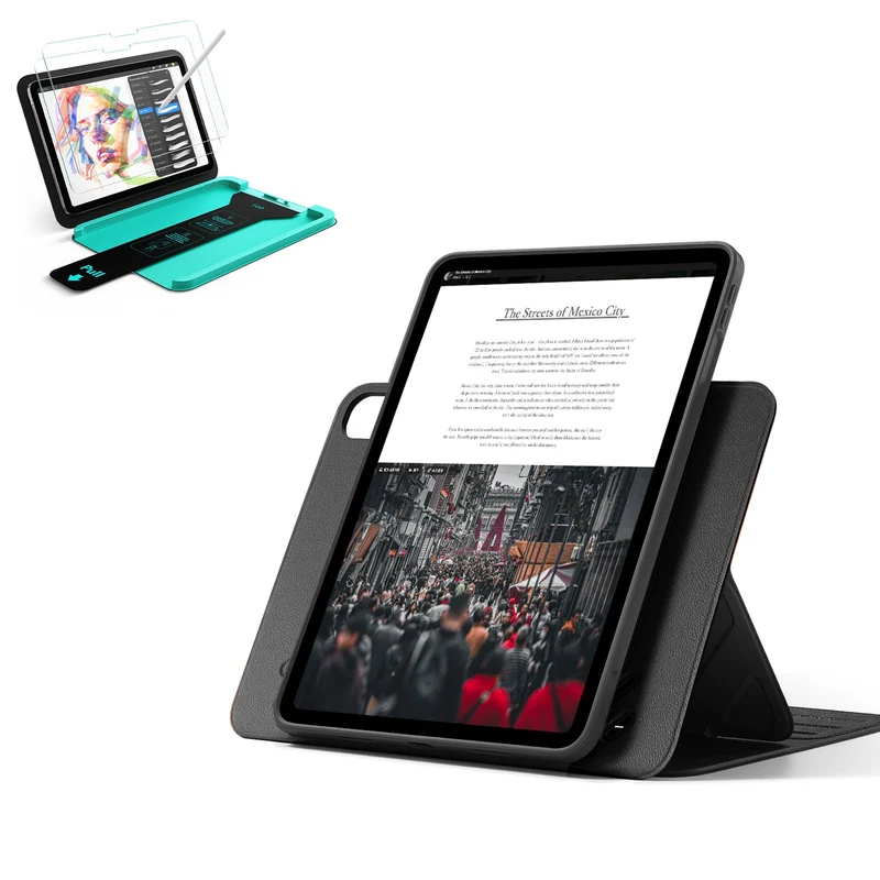 iPad Air 13" (M4) 2026 Bundle Shift Magnetic Case & Armorite® Paper-Feel Protection - Black