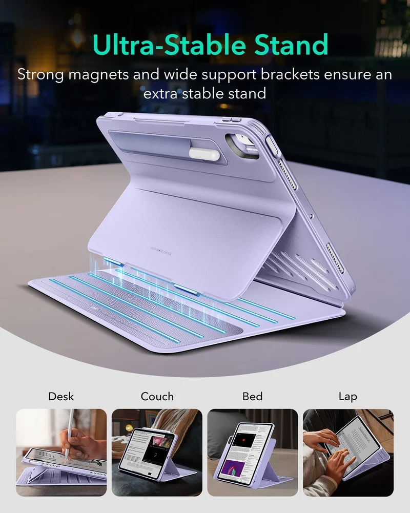 iPad Air 11" (M4) 2026 Bundle Shift Magnetic Case & Armorite® Paper-Feel Protection - Light Purple