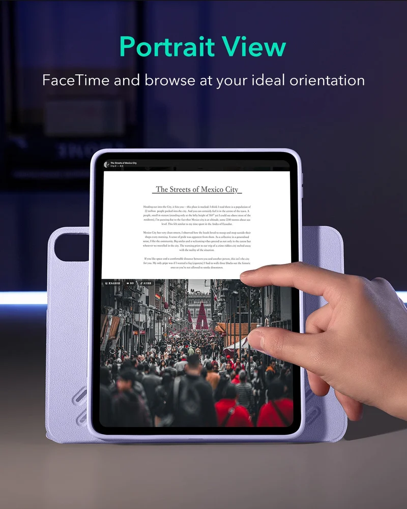 iPad Air 11" (M4) 2026 Bundle Shift Magnetic Case & Armorite® Paper-Feel Protection - Light Purple
