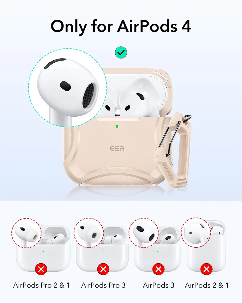 AirPods 4 Cyber Tough Case (HaloLock) - Titanium
