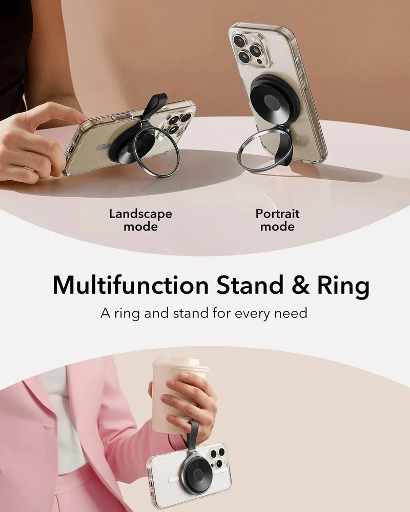 ESR HaloLock Suction Phone Mount (Ring Stand) - Pink