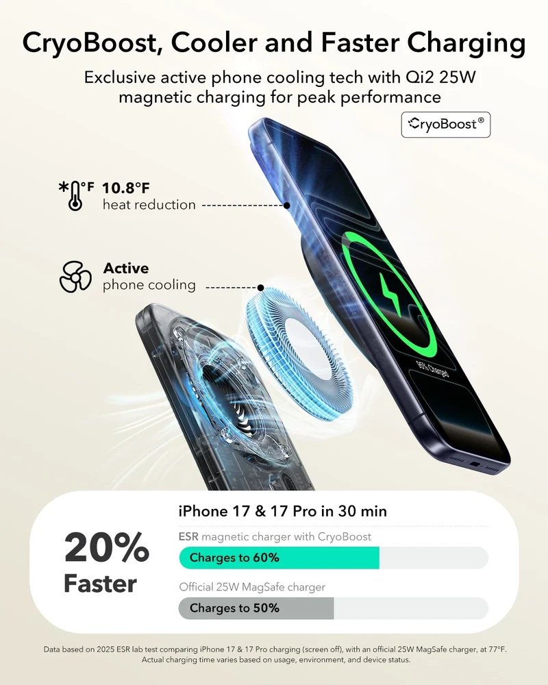 CryoBoost Foldable 3-in-1 Magnetic Charging Station (25W) – US Plug-Frosted Graphite