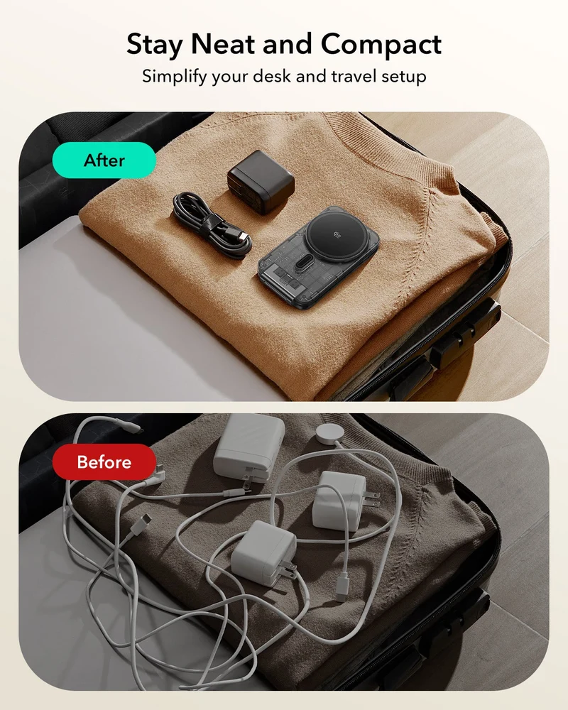 CryoBoost Foldable 3-in-1 Magnetic Charging Station (25W) – US Plug-Frosted Graphite