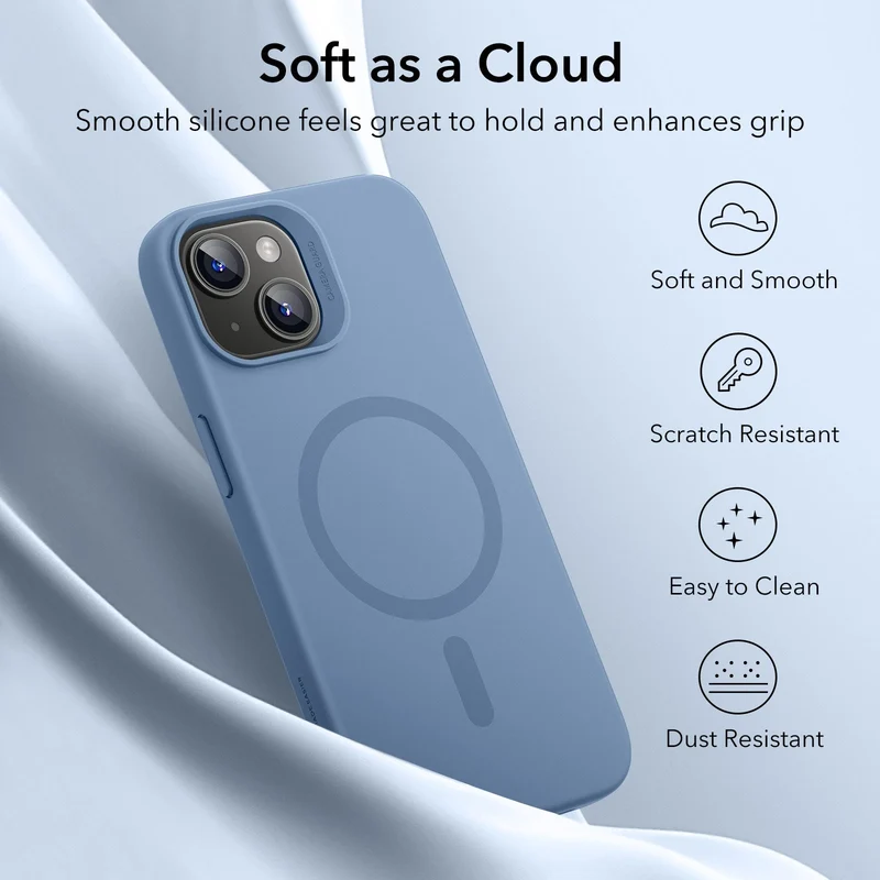iPhone 15 Cloud Soft Case (HaloLock) - Light Blue