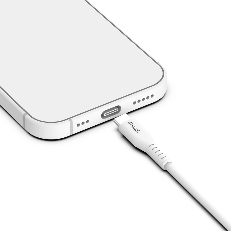 Câbles GREEN_E USB-C 60W Fabriqué en France, 1,20 m, Blanc