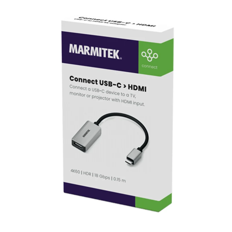 MARMITEK - câble adaptateur USB-C (M) - HDMI (F) 15cm