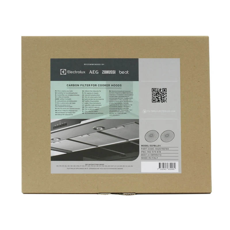 ELECTROLUX - filtre à charbon rond Ø190x40mm 2 pièces. - ECFBLL01