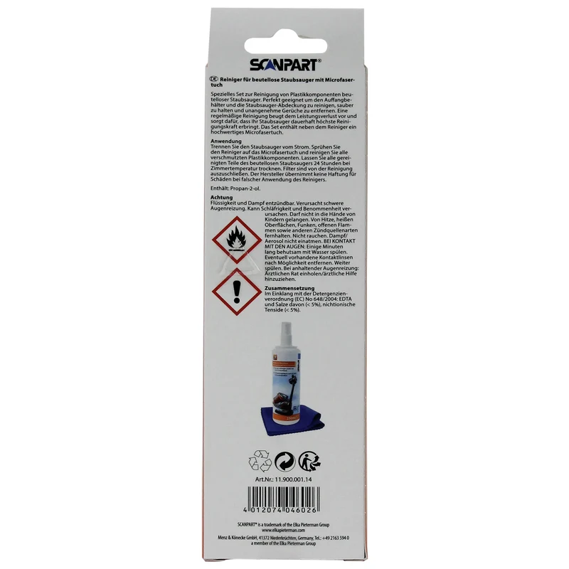SCANPART - nettoyant sans sac 250ml + chiffon